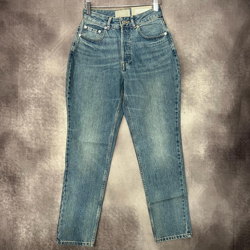NEW Everlane Jeans Women Size 25 Mid Blue Curvy 90s Cheeky Straight High Rise